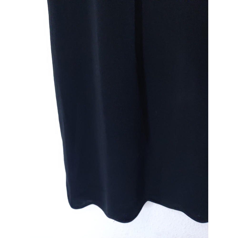 3/$20 Thom Smith Black Embroidered Floral Long Sleeve V-Neck Silk Midi Dress S - Picture 4 of 9